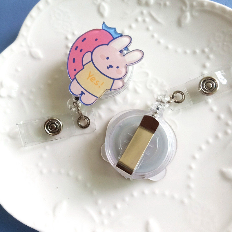 Picture of Nurse Badge clip cute bear rabbit cartoon easy pull buckle easy pull staff brand badge telescopic buckle