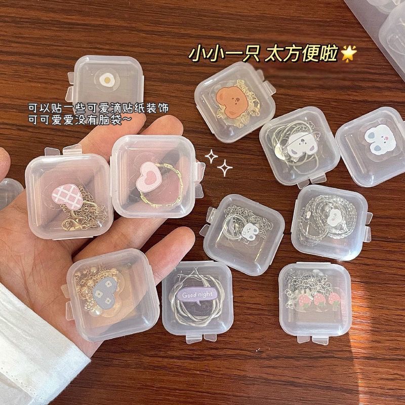 Portable Transparent Jewelry Box Instagram Style Earrings Necklace Ring Internet Celebrity Jewelry Storage Box
