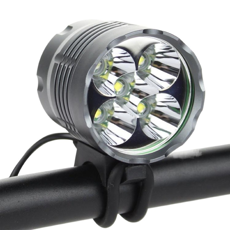 Mountain bike headlight T6 flashlight waterproof shockproof night dead fly riding equipment 5 T6