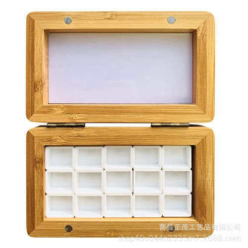 Picture of Children's Handmade ins Wind Magnetic Cover Black Walnut 15G Watercolor Pigment Wooden Box Portable Handicraft Paint Box