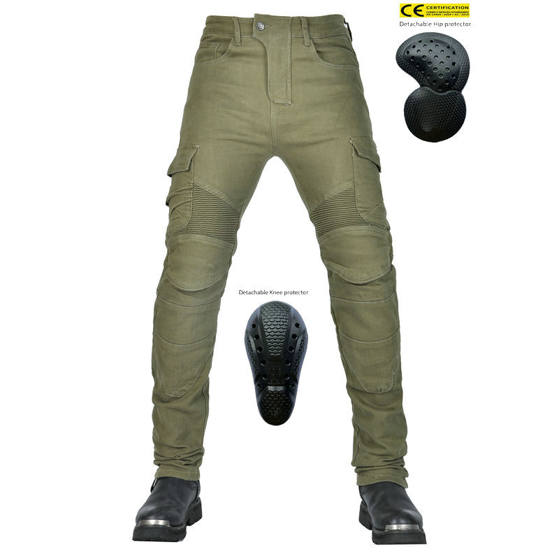 Picture of VOLERO motorcycle jeans men and women knight army green overalls anti-fall pants motorcycle anti-fall 06 riding pants
