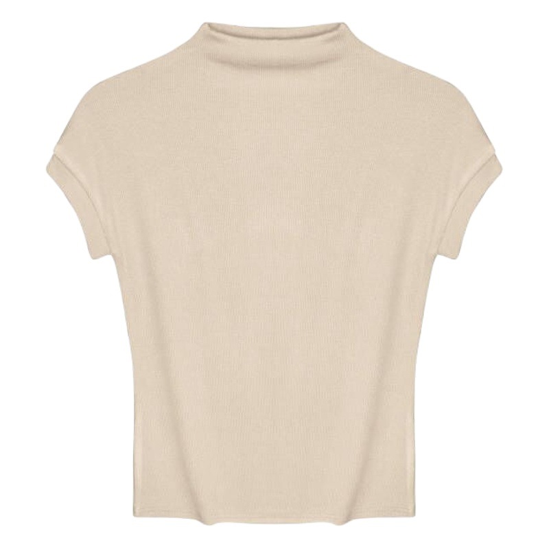 2024 solid color short-sleeved T-shirt Women's Small short top 2023 spring and summer inner wear summer