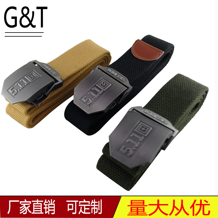 Wholesale canvas belt 511 buckle outdoor belt men and women leisure canvas belt fashion woven belt
