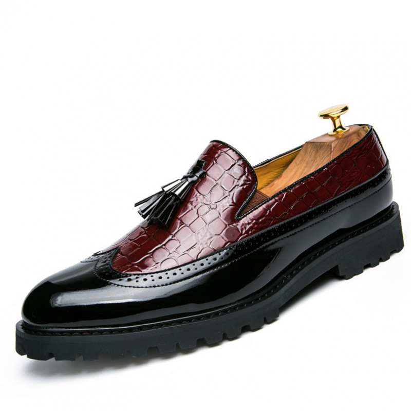 European Station Nightclub Stylist Pointed Toe Casual Leather Shoes Men's British Vintage Lazy Business Bean Shoes Men's Shoes