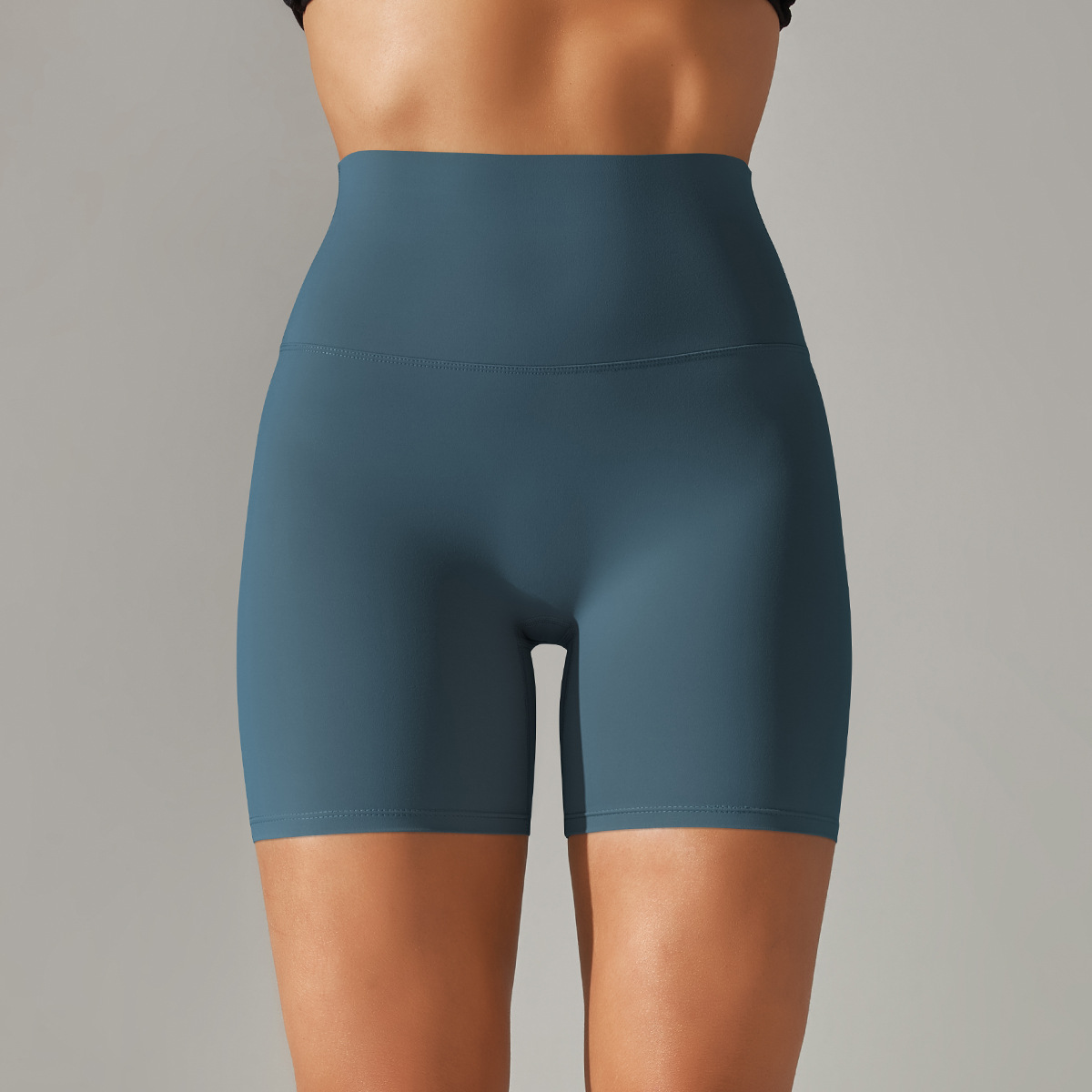 Picture of Spring and Summer New Solid Color Yoga Shorts Double-Sided Brushed Tight-Fitting High-Waist Elastic Sports Fitness Three-Point Yoga Pants for Women