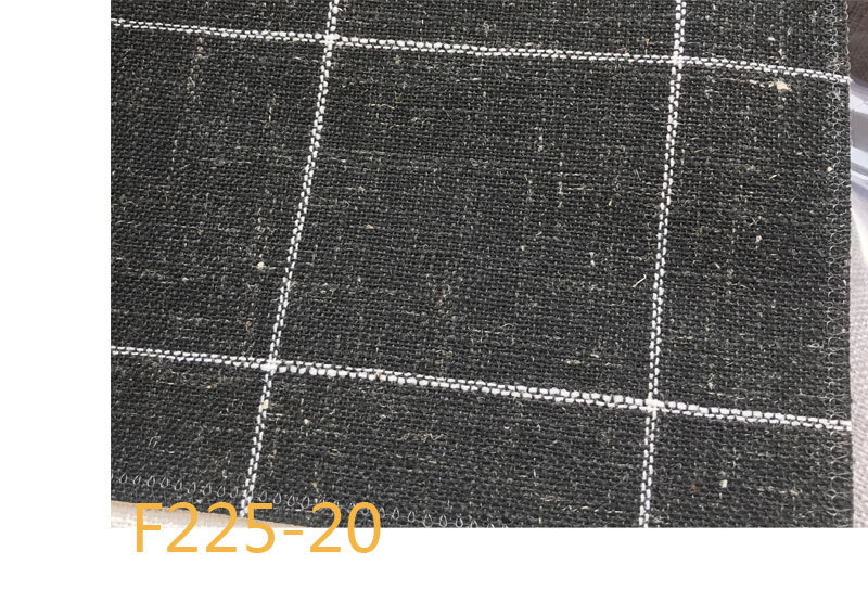 Picture of 9 Coated F225 Linen Polyester-Hemp Interwoven Polyester Black and White Plaid Stripe Fabric Shoe Cloth