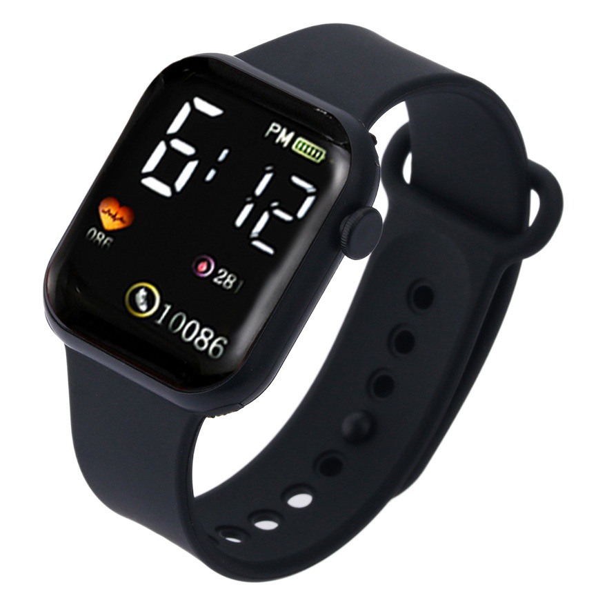 Foreign trade cross-border new LED electronic watch waterproof square digital touch screen couple student children fashion bracelet
