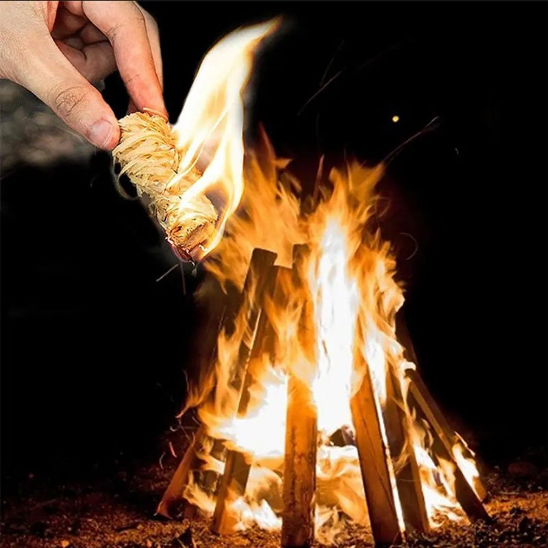 Picture of Barbecue Fire Ignition Artifact Outdoor Charcoal Fire Ignition Carbon Combustion Aid Camping Quick Ignition Ignition Block Waterproof Wax Wood Strip