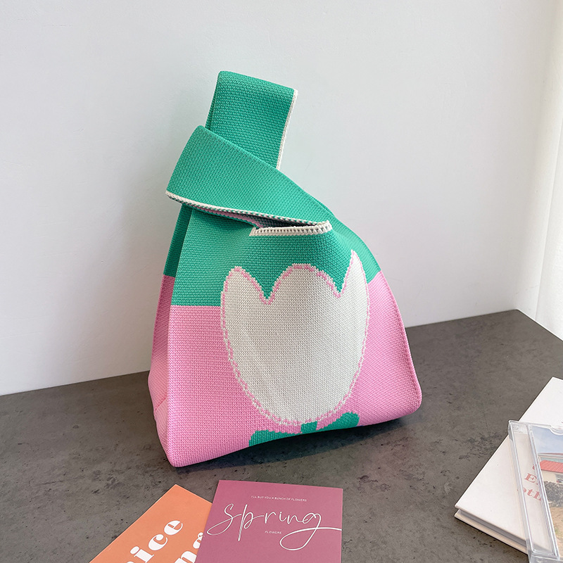 Geometric Contrasting Flower Bag for Women, Korean Style Niche Design, Casual Handbag for Street, Women's Handbag, Vest Bag for Women