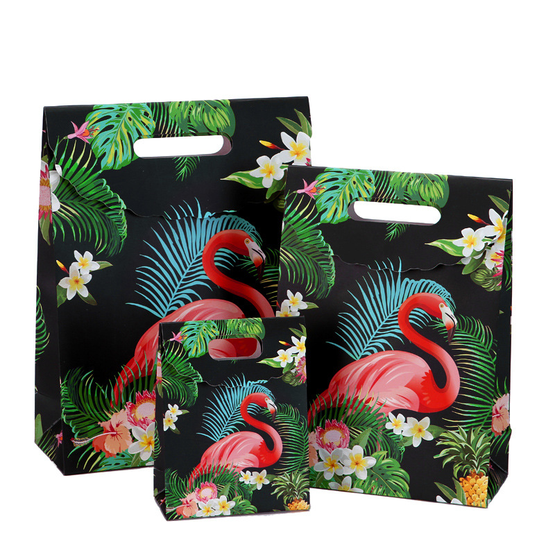 Creative Cartoon Flamingo Fresh Gift Bag Handbag Packing Bag Gift Bag Gift Packing Paper Bag Bag