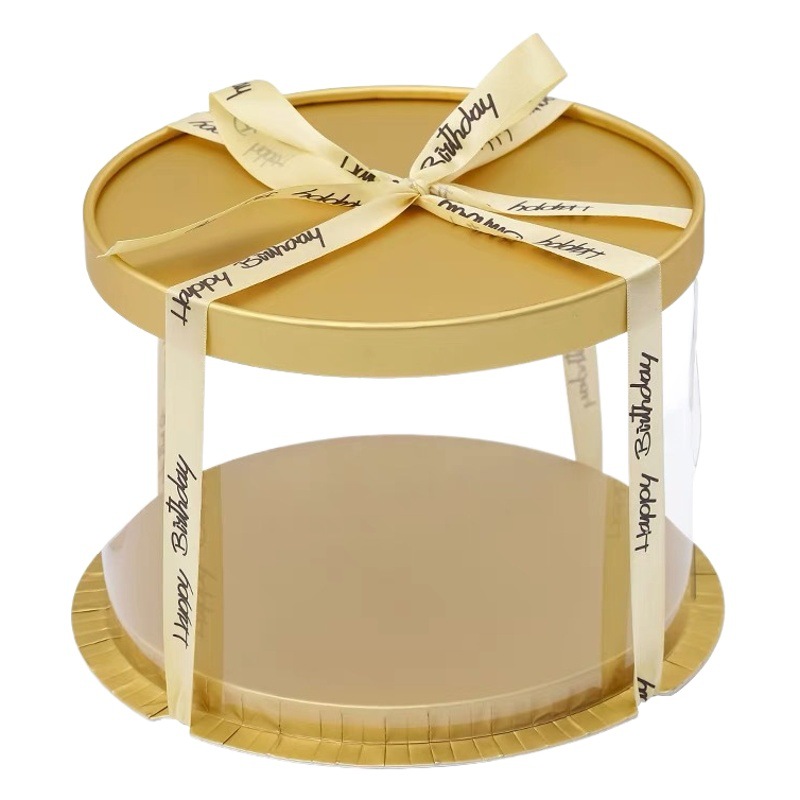 Round transparent Cake Box 4 inch 6 inch 8 inch 10 inch single double layer extra high balloon birthday cake box
