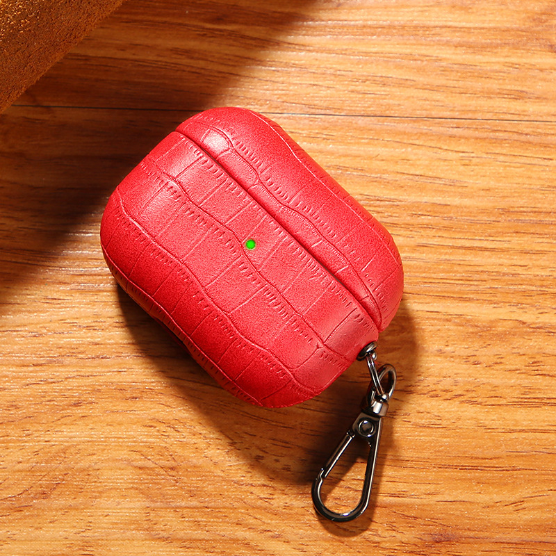 Picture of For Airpods leather case PU crocodile pro protective shell 2 generation Apple wireless Bluetooth headset cover