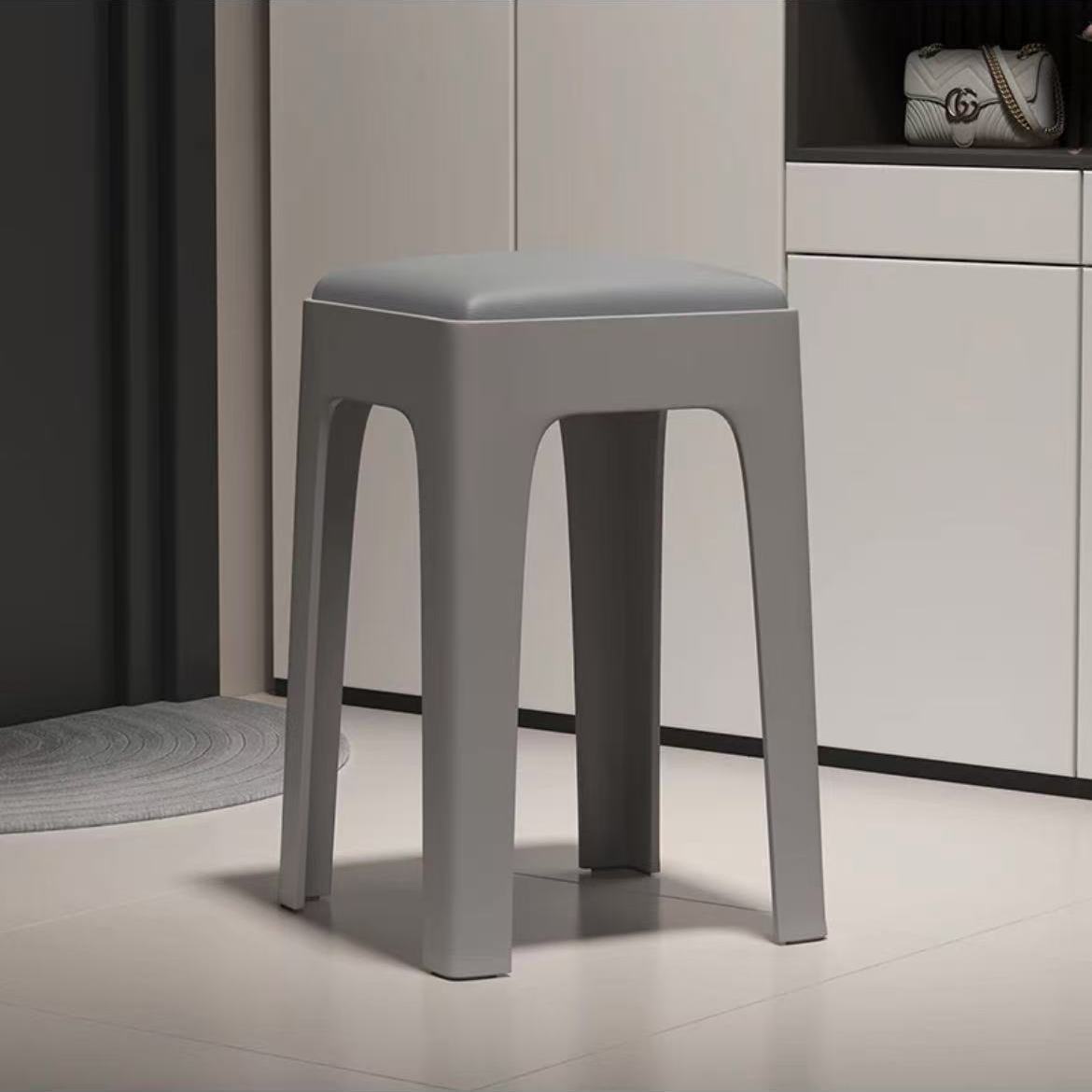 Picture of Plastic Stool Household Thickened Stackable Square Bench Modern Simple Sturdy Durable Dining Table Stool Spare High Chair