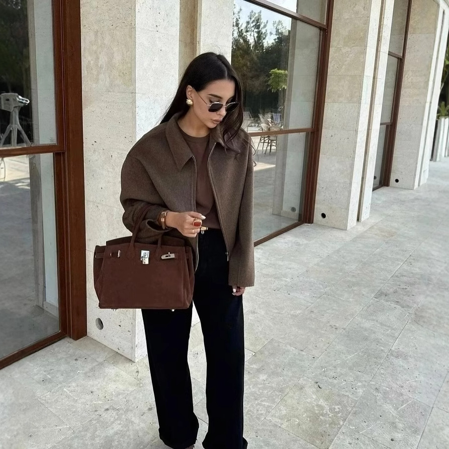 Picture of Cross-border European and American Women's AliExpress Explosions Casual Zipper Woolen Jacket