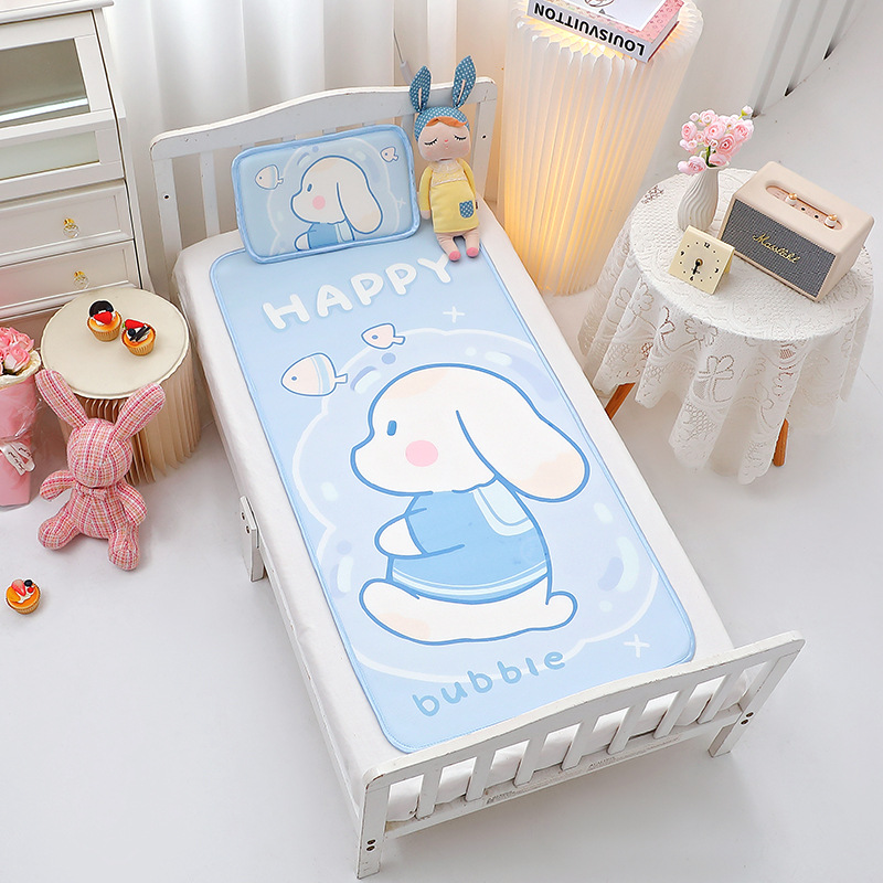 Class A Children's Ice Silk Mat Two-piece Set Baby Air Conditioning Soft Mat Cartoon Kindergarten Lunch Break Mat Baby Mat
