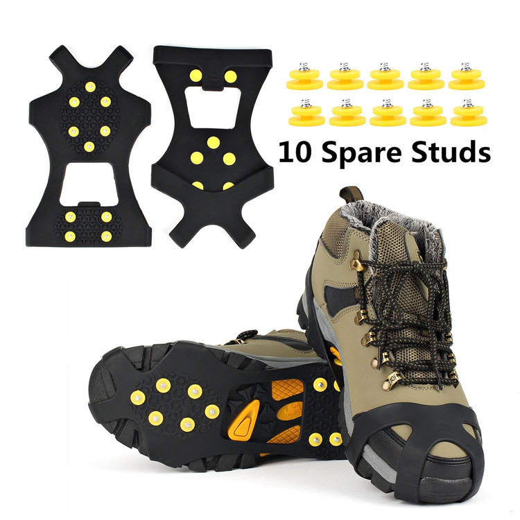 Picture of Cross-Border Ten-Pin Anti-Skating Shoe Covers for Winter Outdoor Sports Mountaineering and Rock Climbing Snow Silicone Crampons Shoe Spike Foot Covers