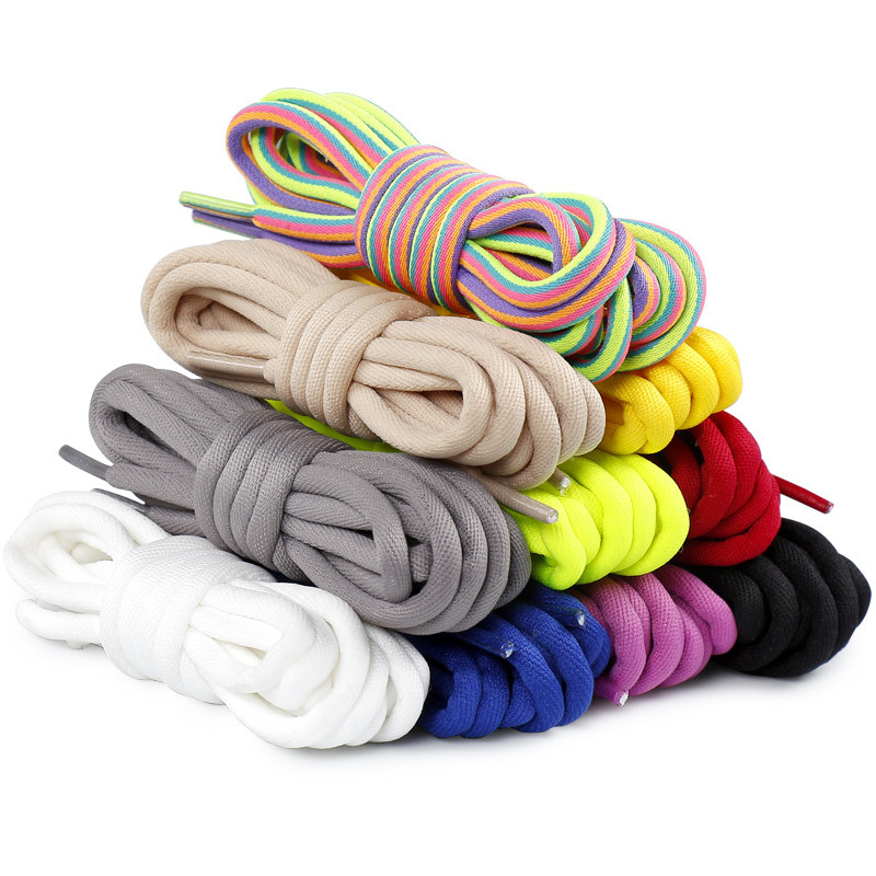 Picture of Bold round shoelaces black and white color sports white shoes basketball shoes dad shoes casual shoes rope manufacturers wholesale