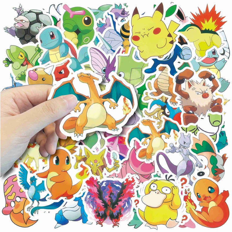 Picture of Large pattern 50 magic digital baby hand account stickers cute cartoon elf expression mobile phone case Cup stickers