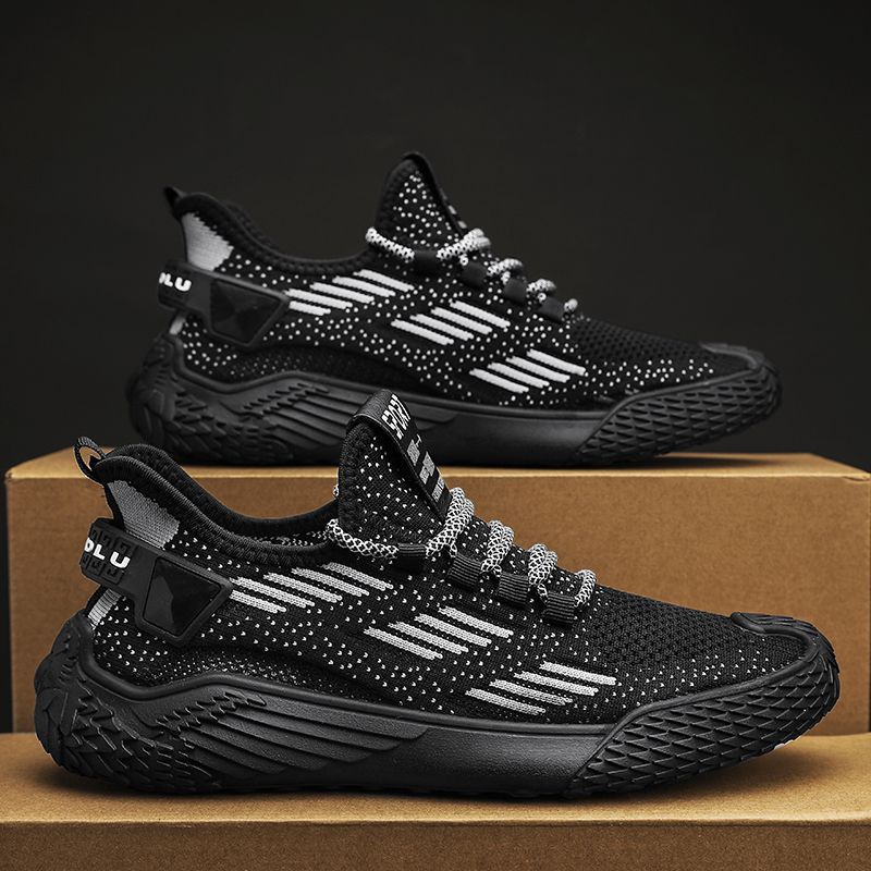 2024 New Men's Shoes Summer Breathable Mesh Shoes Men's Work Shoes Running Soft Sole Casual Black sneaker