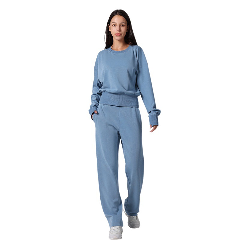 Casual home wear fleece-lined warm modal air layer Softstreme round neck slimming stylish yoga clothes