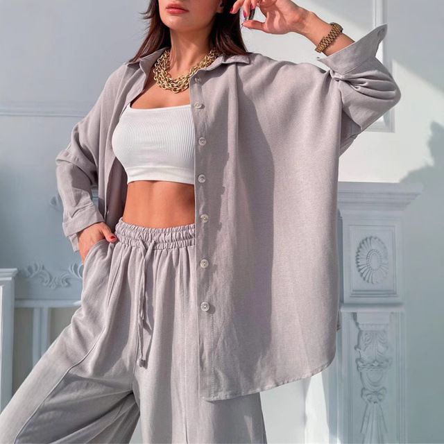 European and American Cross-border Trendy Spring and Autumn Elegant Women's Trendy Cardigan Long-sleeved Solid Color Two-piece Casual apricot