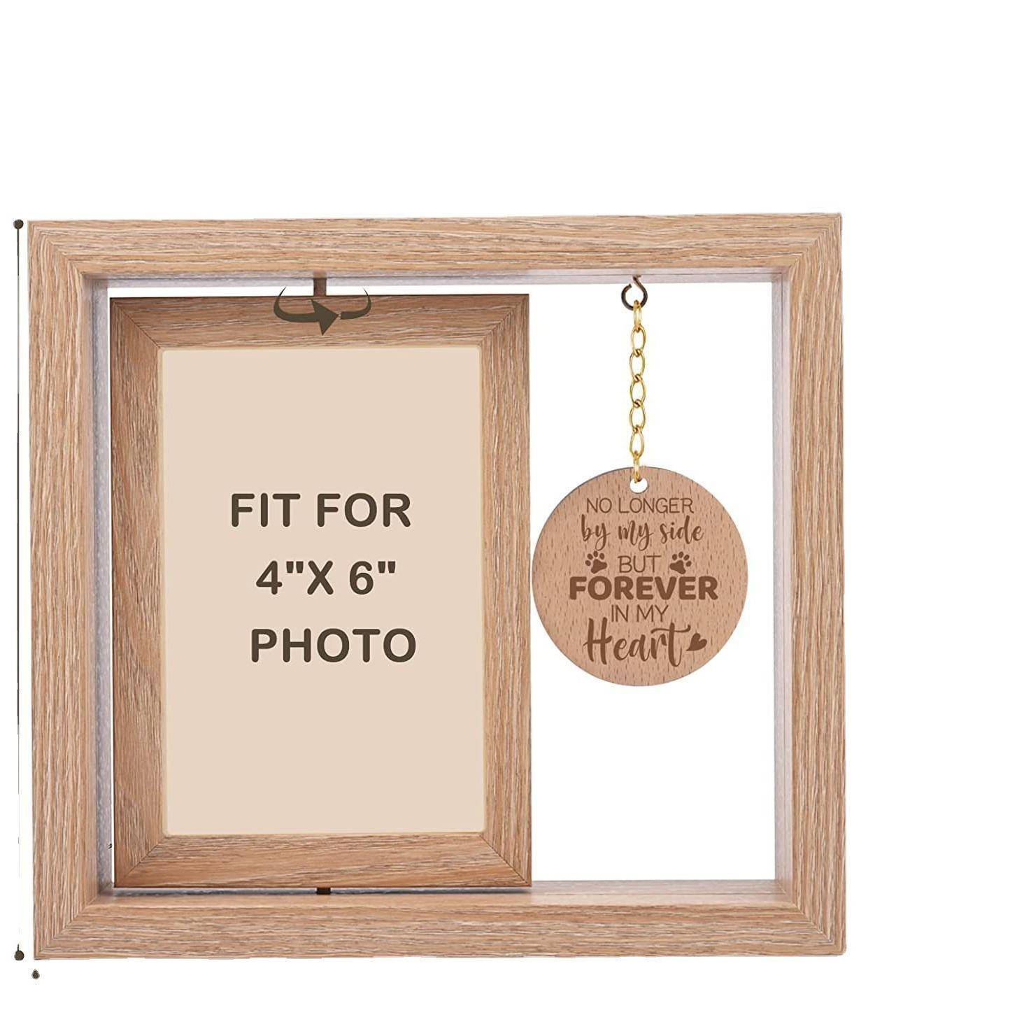 Picture of Cross-border Wooden Photo Frame Postcard Photo Solid Wood Photo Frame Rotatable Desktop Ornaments Pet Memorial Photo Frame