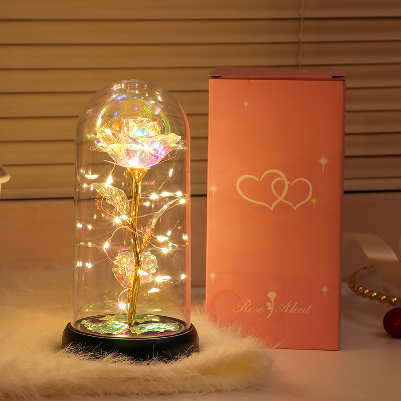 Picture of Immortal bouquet rose night light ornament bedroom decoration birthday gift for girlfriend girl children student Qixi Festival