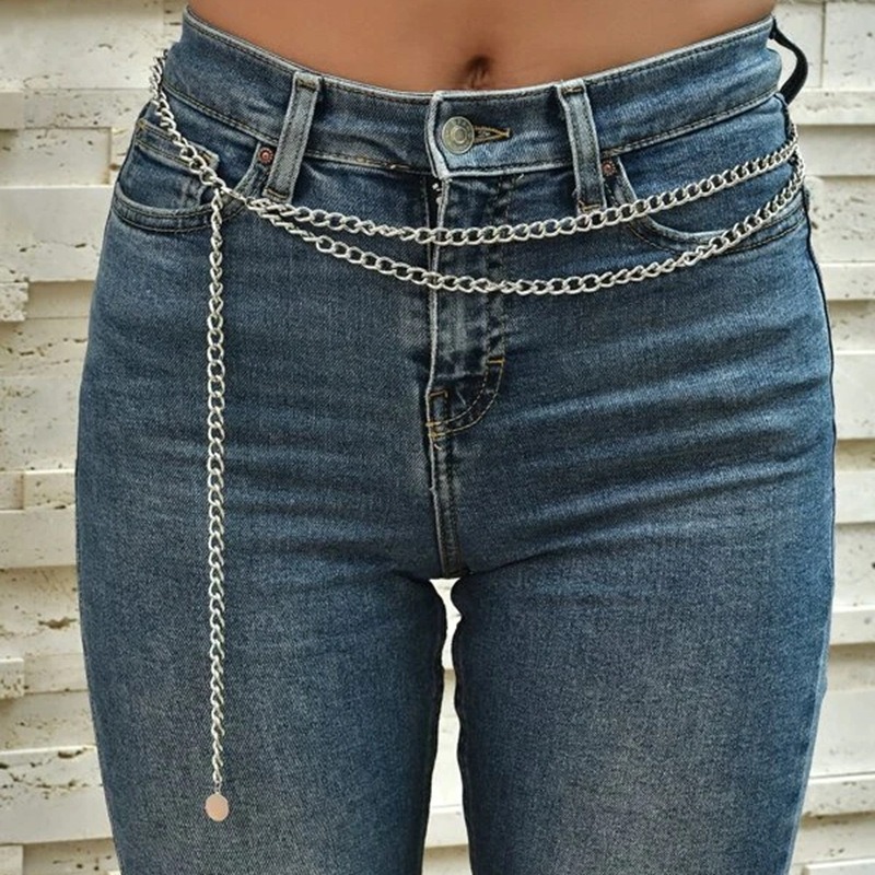 European and American Cross-border New Summer All-match Pant Chain Fashion Round Pendant Waist Chain Simple Tassel Body Pant Chain