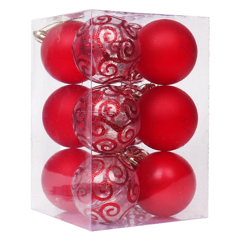 Pet Transparent Christmas Ball Matte Plastic Painted Ball Christmas Tree Pendant 6cm Seamless Ball Christmas Decoration