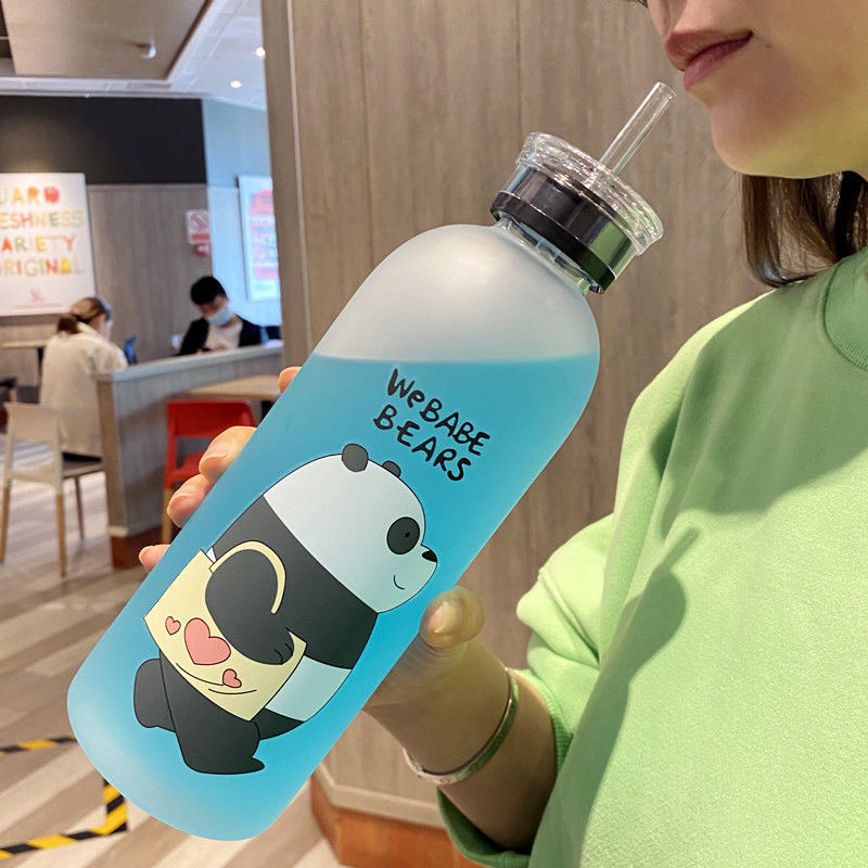 Picture of Large-capacity Plastic Straw Large Water Cup Plastic Wholesale Water Bottle High-looking Big Fat Cup Water Kettle Cute Summer