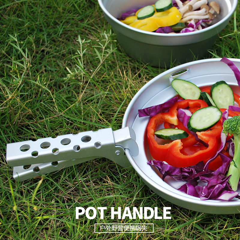 Picture of Anti-scald Pot Clip Aluminum Alloy Holed Pot Pliers Outdoor Portable Anti-scald Pliers Picnic Barbecue Kitchen Tool Pot Handle