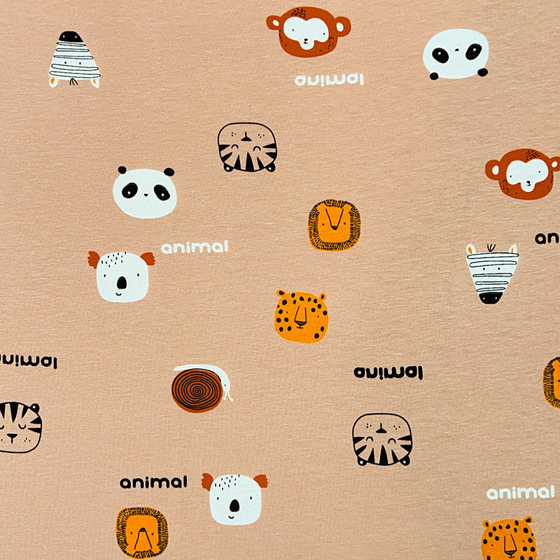 Picture of Lycra Cotton Pull Frame Spandex Jersey Printed Infant Stretch Knitted Cloth Children's Underwear T-Shirt Short-Sleeved Fabric
