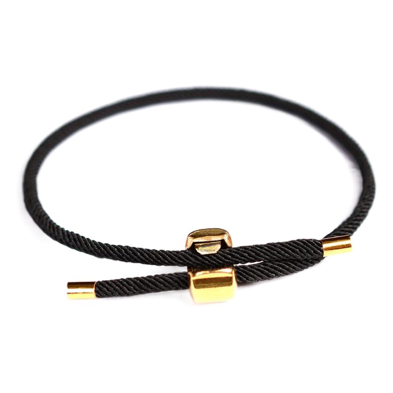 Longjie Gold Shop Beaded Rope Italian Rope Snap Bracelet Simple Hand-woven Bracelet Gold Silver Ornaments with Rope