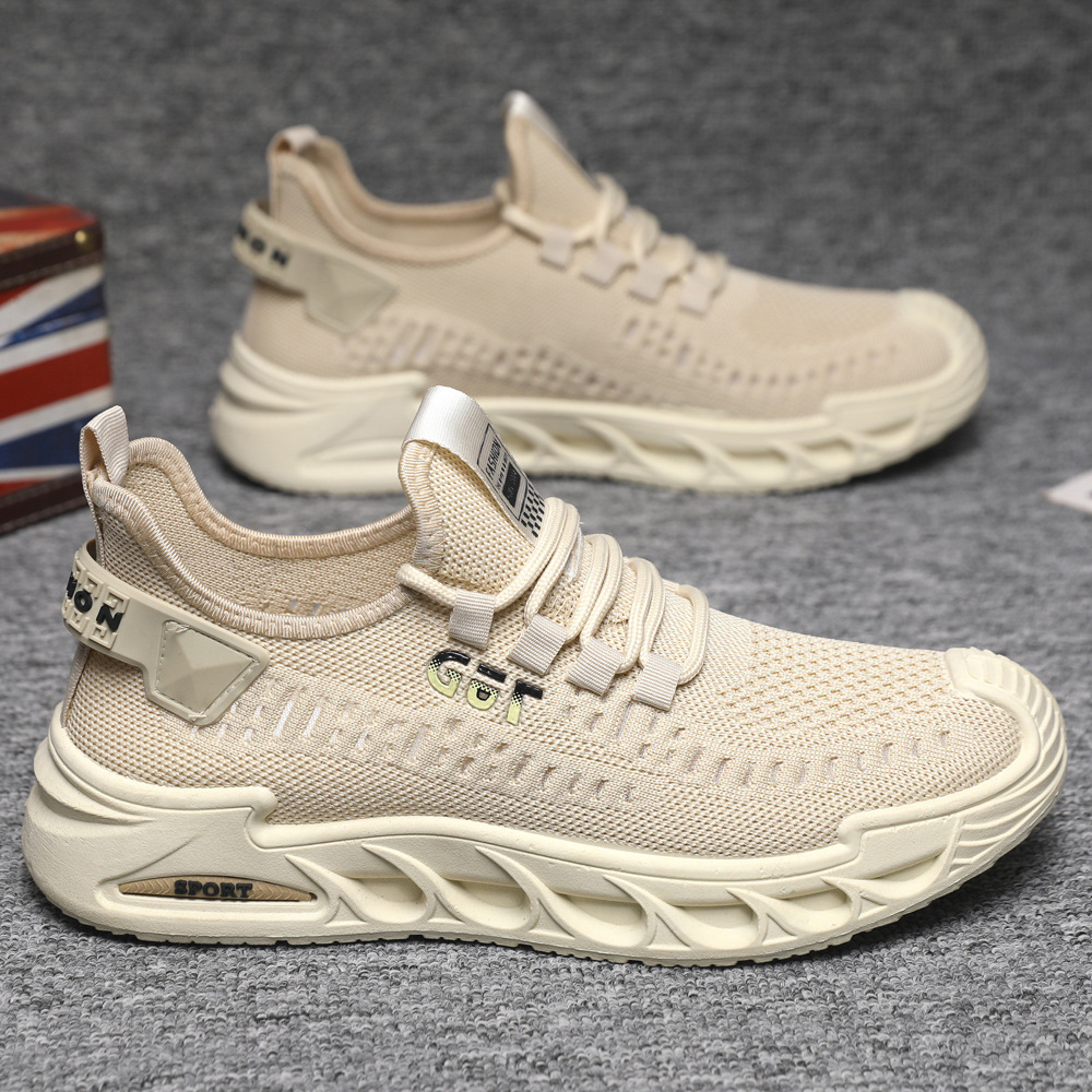 2025 Summer New Style Breathable Men's sneaker Mesh Men's Casual Shoes Trendy Flying Woven Comfortable Running Shoes