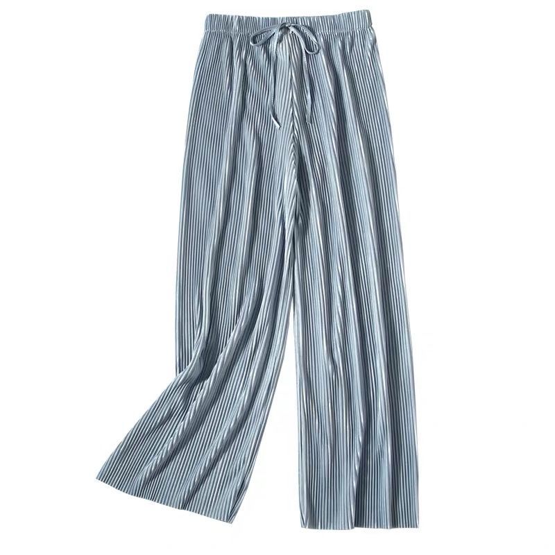 Picture of 2025 Drape Spring and Summer Loose Casual Trousers Chiffon Trousers Ice Silk Women's Pants Pleated Slim Wide Leg Pants Women's Wholesale
