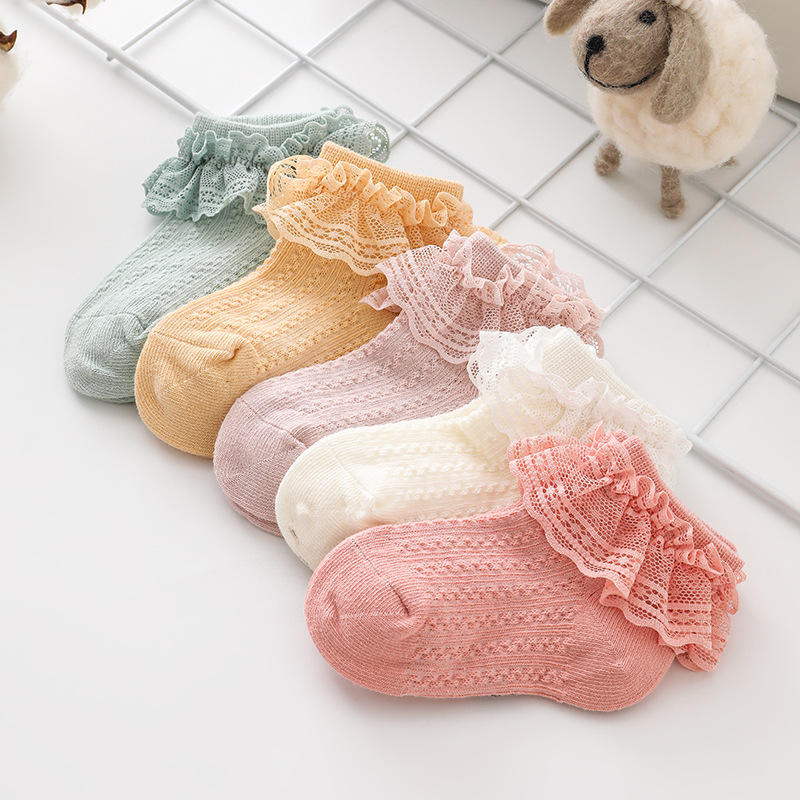 Picture of Summer New Girls Socks Spring and Autumn Korean Fashion Lace Sweet Princess Dance Lace Socks Children's Socks