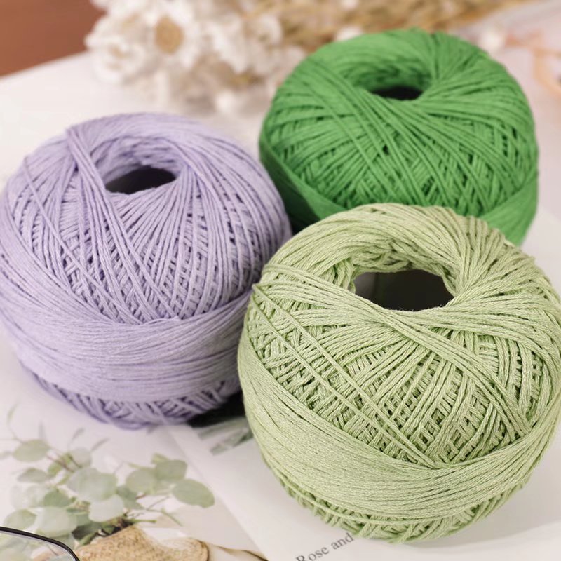 No. 6 Lace Thread Summer Hand-Knitted Thin Thread Hand-Knitted Crochet Thread DIY Shawl Outwear Vest Pure Cotton Thread Ball Mulberry Silk