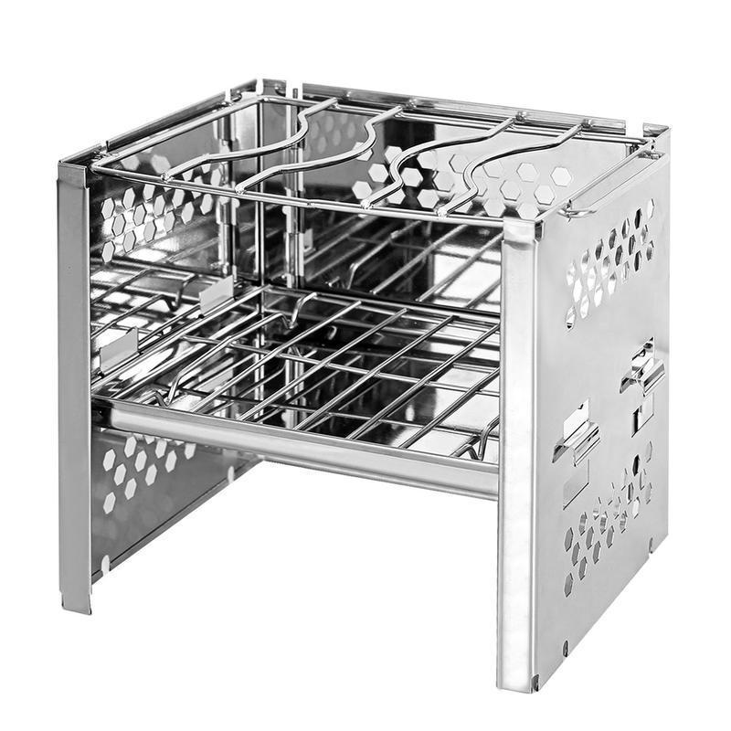 Stainless Steel Folding BBQ Oven Outdoor Camping BBQ Grill Camping Burning Stove BBQ Supplies