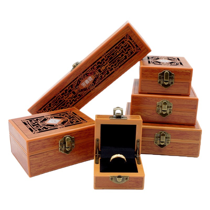 Wood-like retro jewelry box bracelet bracelet box pendant pendant box collection packaging storage Buddha beads gift box