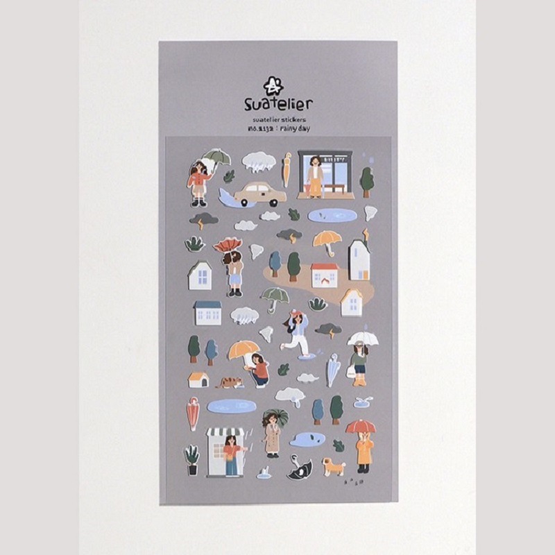 Picture of Cross-border South Korea suatelier rainy day 1132 umbrella ins diary decoration paper stickers hand account sticker