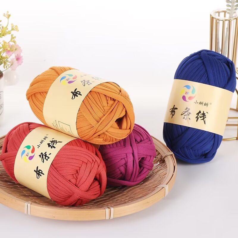 High-Elastic Fabric Strips for Crochet Bags, Shoe Knitting, Crochet Needlework, DIY Coarse Fabric Strips Material Kit, Fine-Spun