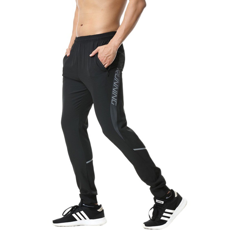 Men's wear pants ultra-thin cool Ice Silk quick dry beach pockets with zipper 5 pants