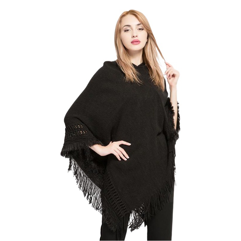 Autumn and winter hooded children tassel plus size sweater wholesale new cashmere AliExpress hot selling cape shawl