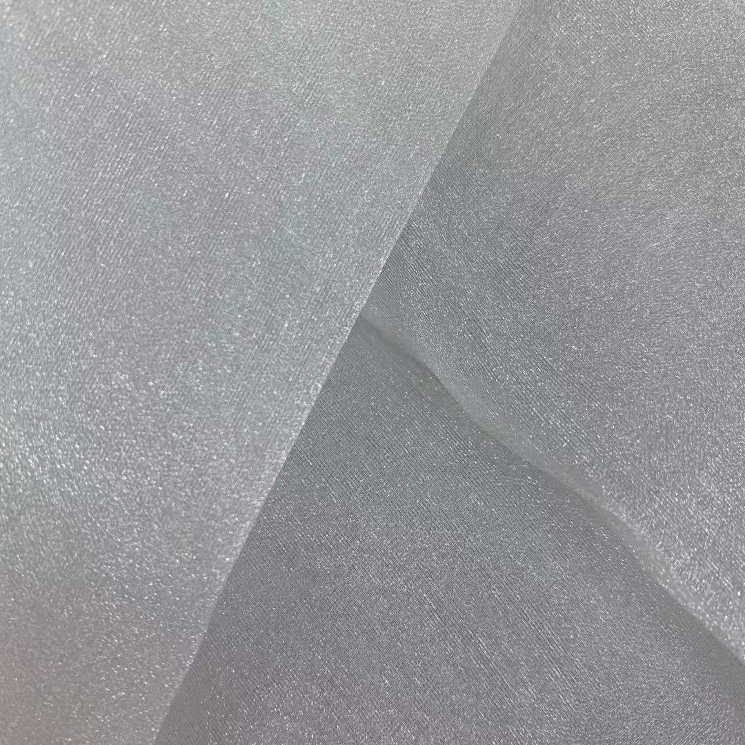 in stock wholesale 1801 new product organza pearl glitter silk snowflake yarn two-color high-grade dress fabric