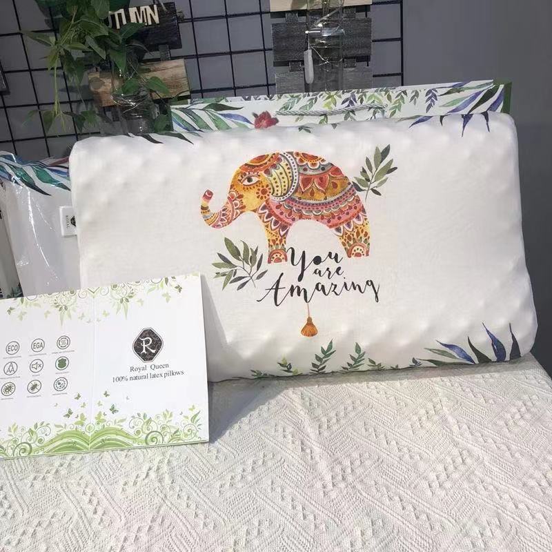 Picture of New Royal Thai Elephant Latex Pillow Natural Latex Neck Pillow Core Single Massage Gift Pillow Wholesale Delivery