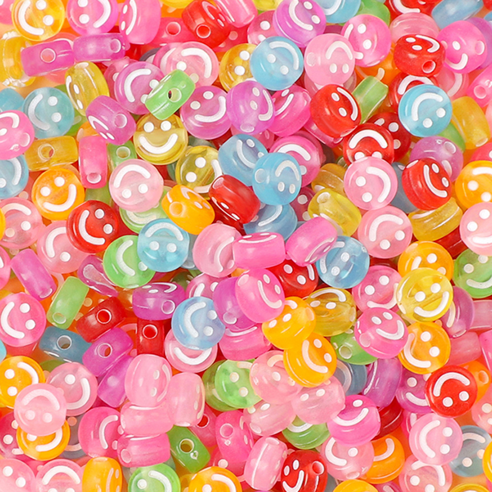 Picture of Accessories Acrylic 4*7 Smiley Beaded Beaded Handmade diy Material Bracelet Necklace Bracelet
