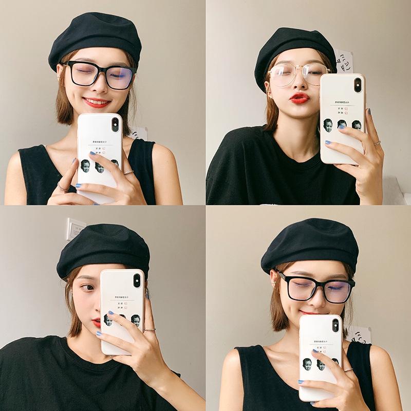 Picture of Spring and Summer pure cotton retro beret girls' Korean style solid color versatile cute painter hat ins Japanese style beret hat