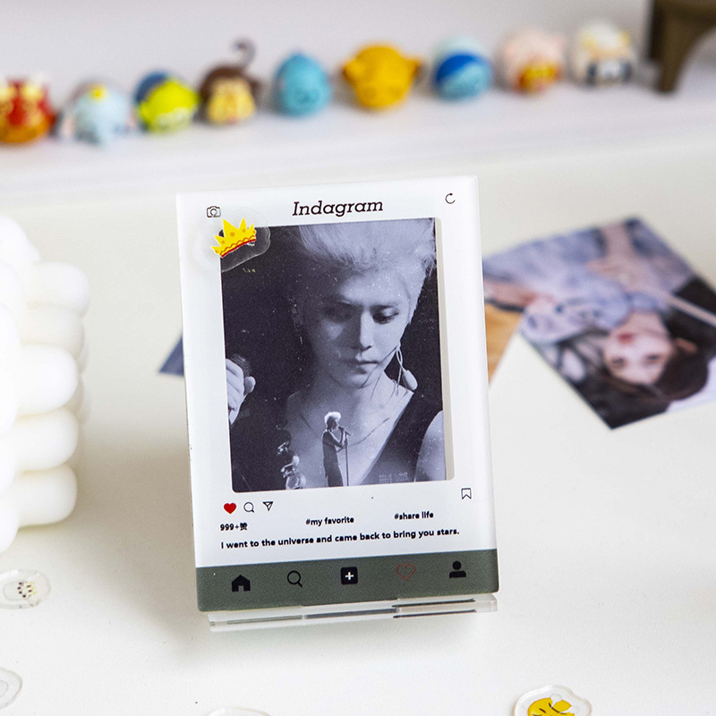 Picture of INS Creative Acrylic 3-inch Stand-up Photo Frame diy Album Card Display Stand Photo Rocking Music Frame