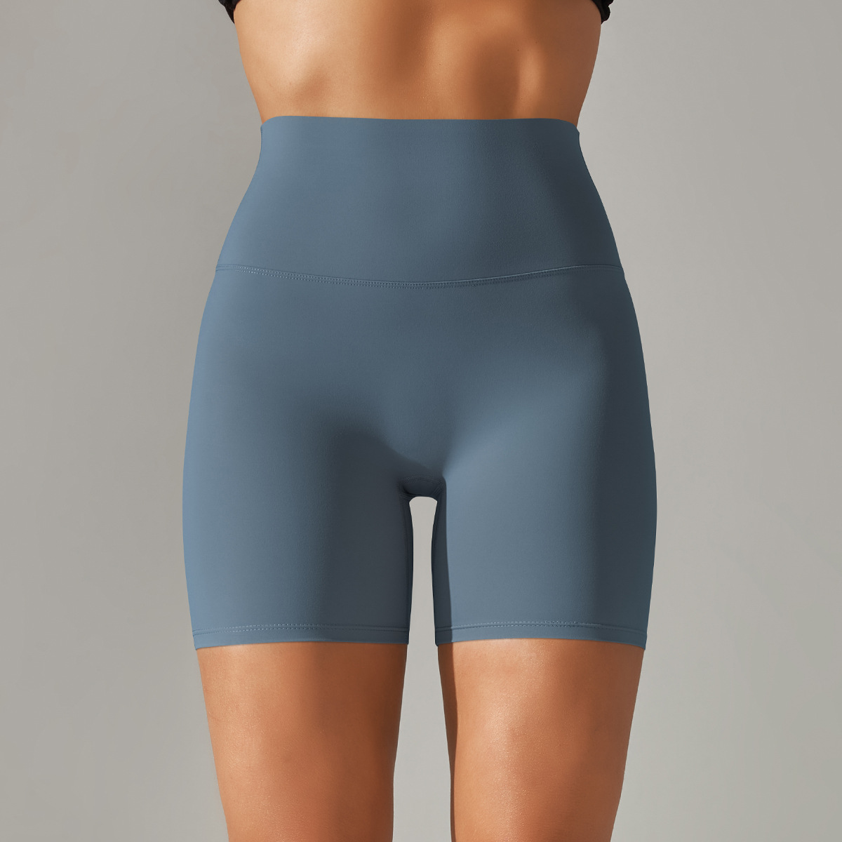 Picture of Spring and Summer New Solid Color Yoga Shorts Double-Sided Brushed Tight-Fitting High-Waist Elastic Sports Fitness Three-Point Yoga Pants for Women