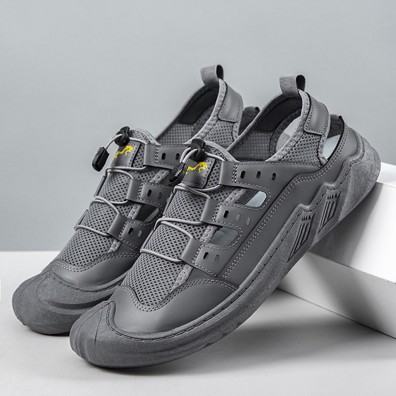 Cross-border plus size Sandals Men's Summer Outdoor Wear-resistant Baotou Men's Shoes Breathable Wading Shoes Casual Slip-on Shoes